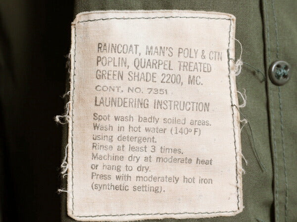 60s 米軍実物 USMC ポプリン レインコート 36L メンズ S 程/ 古着 ヴィンテージ ミリタリー マリンコープ 軍物 ダブルブレスト ロング 2200