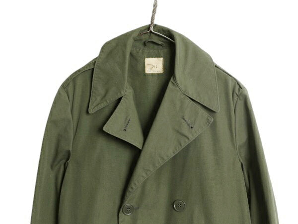 60s 米軍実物 USMC ポプリン レインコート 36L メンズ S 程/ 古着 ヴィンテージ ミリタリー マリンコープ 軍物 ダブルブレスト ロング 2200