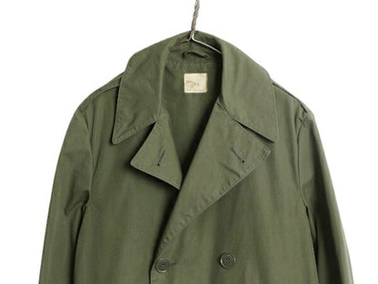 60s 米軍実物 USMC ポプリン レインコート 36L メンズ S 程/ 古着 ヴィンテージ ミリタリー マリンコープ 軍物 ダブルブレスト ロング 2200