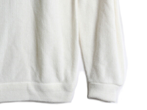 80s USA製 ■ ラコステ Vネック アクリル ニット セーター メンズ レディース L / 80年代 ビンテージ IZOD LACOSTE ワンポイント ホワイト
