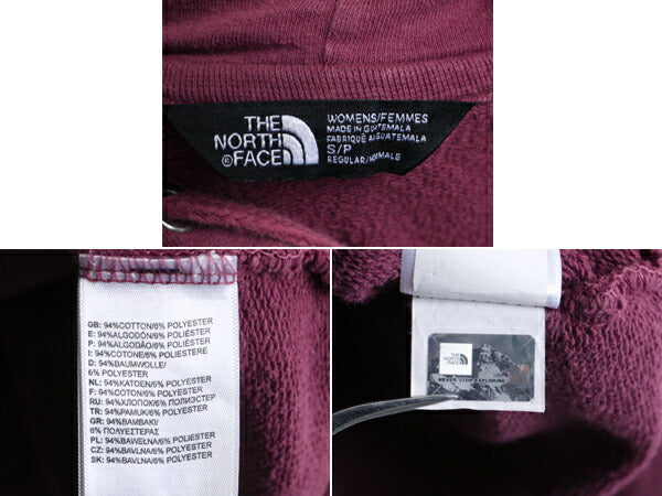 希少サイズ S ■ ノースフェイス 前V スウェット フード パーカー ( レディース ) 古着 The North Face トレーナー プルオーバー 裏起毛 紫