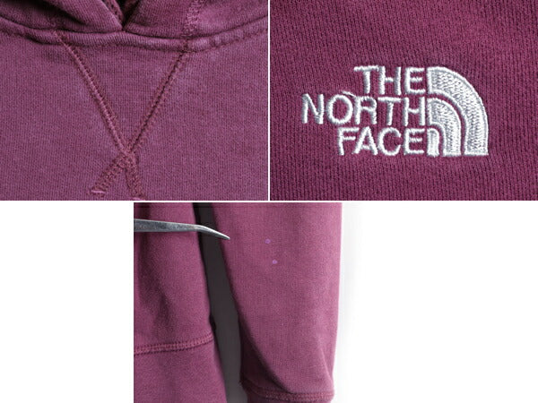 希少サイズ S ■ ノースフェイス 前V スウェット フード パーカー ( レディース ) 古着 The North Face トレーナー プルオーバー 裏起毛 紫