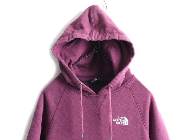 希少サイズ S ■ ノースフェイス 前V スウェット フード パーカー ( レディース ) 古着 The North Face トレーナー プルオーバー 裏起毛 紫
