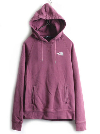希少サイズ S ■ ノースフェイス 前V スウェット フード パーカー ( レディース ) 古着 The North Face トレーナー プルオーバー 裏起毛 紫