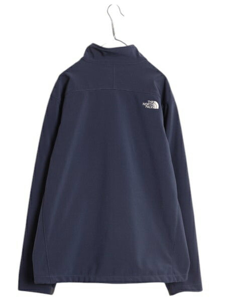 US企画 ノースフェイス APEX ソフトシェル ジャケット メンズ XL / 裏 フリース アウトドア ジャンパー フルジップ 大きいサイズ ネイビー