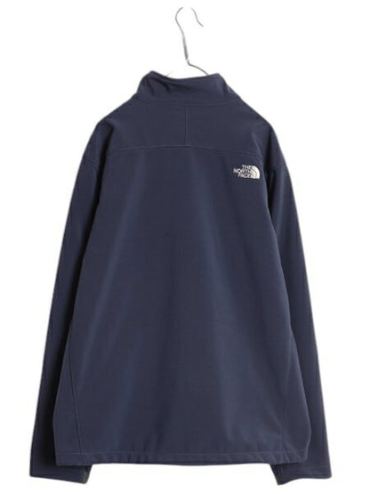 US企画 ノースフェイス APEX ソフトシェル ジャケット メンズ XL / 裏 フリース アウトドア ジャンパー フルジップ 大きいサイズ ネイビー