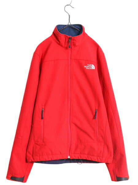US企画 ノースフェイス APEX ソフトシェル ジャケット メンズ S 古着 ブルゾン ジャンパー フルジップ ハイネック 裏 フリース ストレッチ