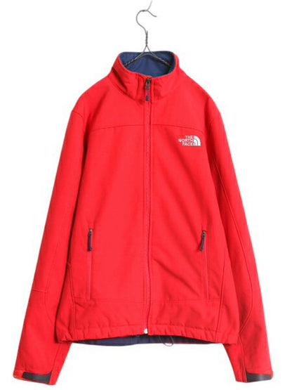 US企画 ノースフェイス APEX ソフトシェル ジャケット メンズ S 古着 ブルゾン ジャンパー フルジップ ハイネック 裏 フリース ストレッチ