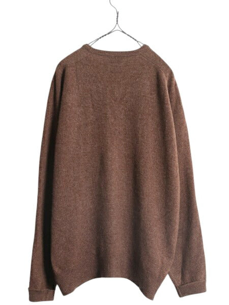 60s イギリス製 ブルックスブラザーズ ラム ウール ニット セーター メンズ L Brooks Brothers ヴィンテージ Vネック 無地 薄手 茶 英国製