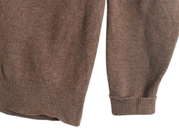 60s イギリス製 ブルックスブラザーズ ラム ウール ニット セーター メンズ L Brooks Brothers ヴィンテージ Vネック 無地 薄手 茶 英国製