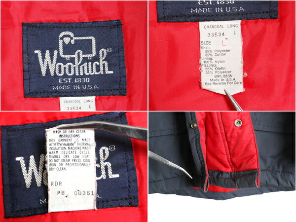 80s USA製 ウールリッチ 中綿 マウンテン パーカー ジャケット メンズ L ヴィンテージ WOOLRICH キルティング ライナー付き ハイネック 灰