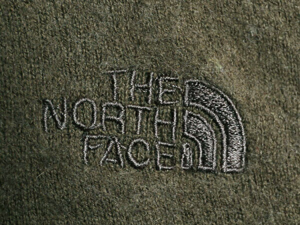 ノースフェイス ハーフジップ ニット セーター メンズ L 古着 The North Face アウトドア コットン ウール プルオーバー ハイネック カーキ