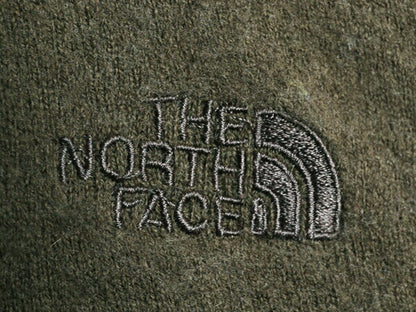 ノースフェイス ハーフジップ ニット セーター メンズ L 古着 The North Face アウトドア コットン ウール プルオーバー ハイネック カーキ