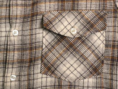 70s USA製 ウールリッチ チェック 長袖 ウール シャツ メンズ L 古着 ヴィンテージ 白タグ WOOLRICH 長袖シャツ ポケット付き マルチカラー