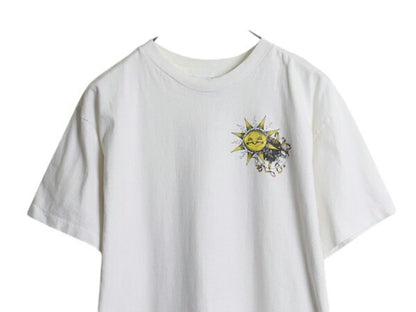 90s USA製 SUN&MOON アート イラスト 両面 プリント Tシャツ メンズ M / オールド グラフィック シングルステッチ ヘビーウェイト ホワイト