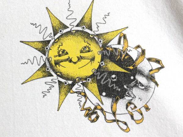 90s USA製 SUN&MOON アート イラスト 両面 プリント Tシャツ メンズ M / オールド グラフィック シングルステッチ ヘビーウェイト ホワイト