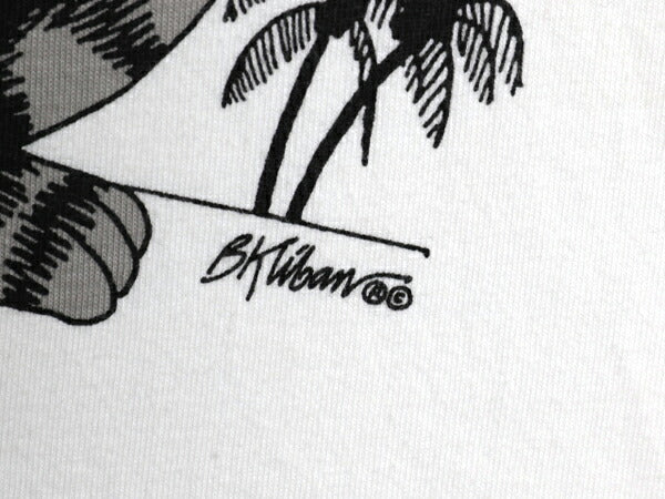 90s USA製 クリバンキャット イラスト 両面 プリント Tシャツ メンズ レディース M 古着 オールド ネコ キャラクター シングルステッチ 白