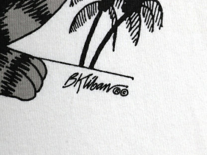 90s USA製 クリバンキャット イラスト 両面 プリント Tシャツ メンズ レディース M 古着 オールド ネコ キャラクター シングルステッチ 白