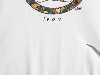 90s USA製 ネイティブ アート イラスト プリント Tシャツ メンズ L 古着 白 オールド キャラクター グラフィック ヘビーウェイト ホワイト