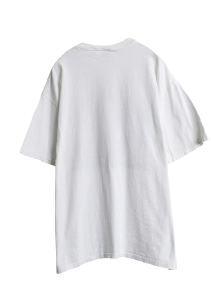 00s アニマル アート プリント Tシャツ メンズ XL 古着 オールド メッセージ イラスト グラフィック ヘビーウェイト ホワイト 大きいサイズ