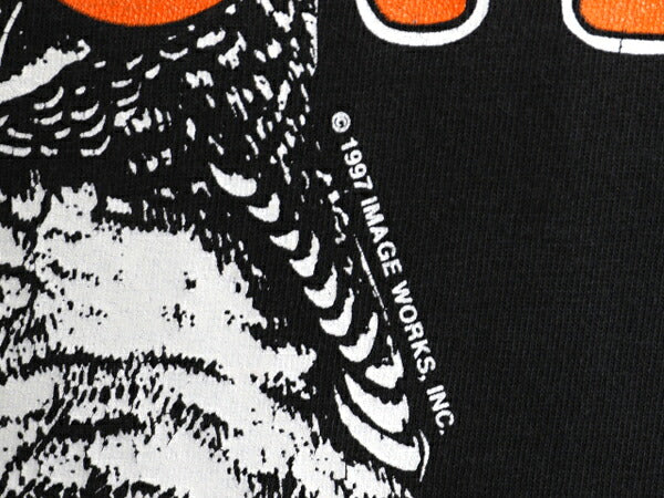 90s HOOTERS 両面 プリント 半袖 Tシャツ メンズ XL オールド 企業 当時物 キャラクター イラスト シングルステッチ ブラック 大きいサイズ