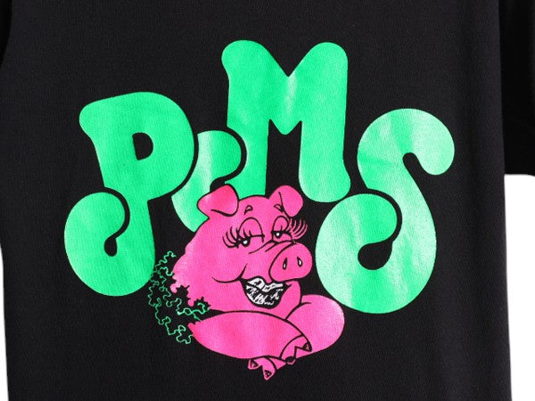 90s USA製 ブタ キャラクター イラスト 3面 プリント Tシャツ メンズ レディース S / オールド アニマル アート シングルステッチ ブラック