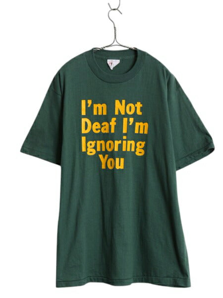 90s USA製 ジョーク メッセージ プリント Tシャツ メンズ XL / オールド グラフィック イラスト シングルステッチ カットソー 大きいサイズ