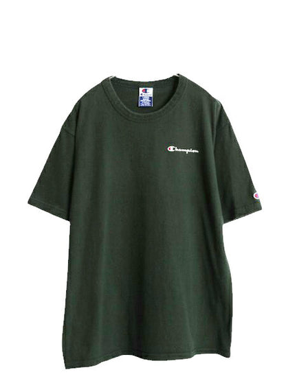 90s チャンピオン 半袖 Tシャツ メンズ L / 古着 オールド 100% コットン ヘビーウェイト ワンポイント 目付き スクリプト ロゴ カットソー