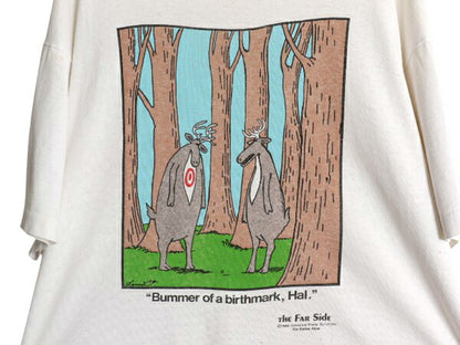 90s USA製 アニマル ジョーク イラスト プリント Tシャツ メンズ XL / 古着 オールド キャラクター アート グラフィック 大きいサイズ 白
