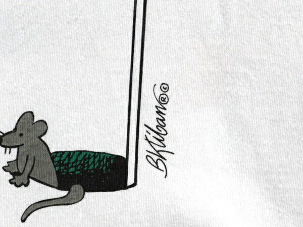 90s USA製 クリバンキャット イラスト 両面 プリント Tシャツ メンズ レディース L 古着 ネコ アニマル キャラクター シングルステッチ 白