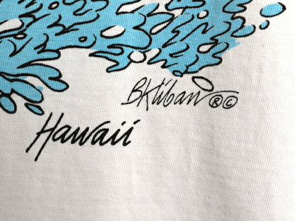 90s USA製 クリバンキャット イラスト 両面 プリント Tシャツ メンズ レディース L 古着 アニマル ネコ シングルステッチ キャラクター 白