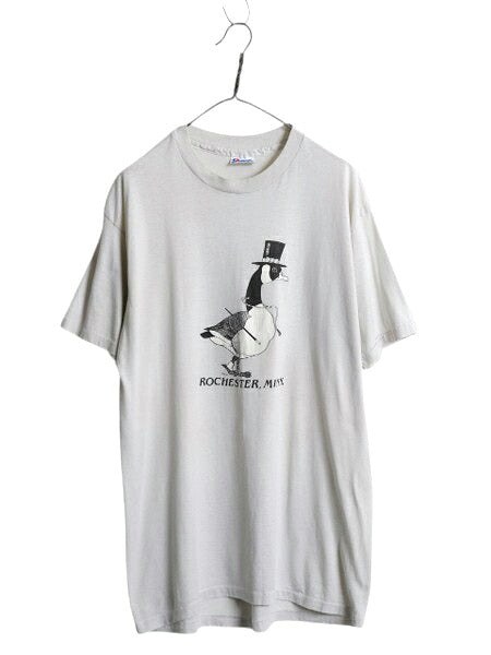 80s USA製 カナダガン イラスト プリント 半袖 Tシャツ メンズ XL / 古着 ヴィンテージ シングルステッチ アニマル イラスト 大きいサイズ
