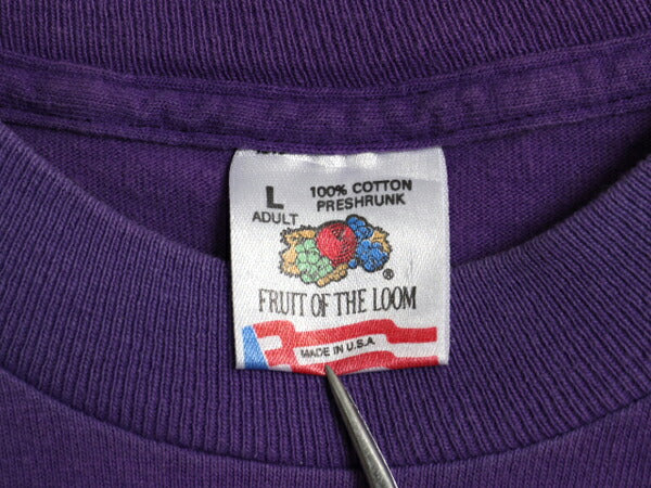 90s USA製 キャラクター イラスト プリント Tシャツ メンズ L / 古着 オールド グラフィック シングルステッチ ヘビーウェイト ゆったり 紫