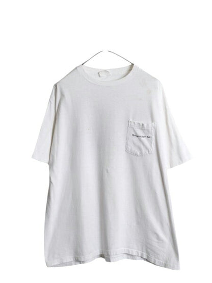 90s バナナリパブリック アニマル イラスト プリント Tシャツ メンズ XL 程 古着 オールド シングルステッチ 大きいサイズ ポケット付き 白