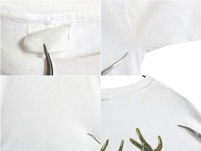 90s バナナリパブリック アニマル イラスト プリント Tシャツ メンズ XL 程 古着 オールド シングルステッチ 大きいサイズ ポケット付き 白
