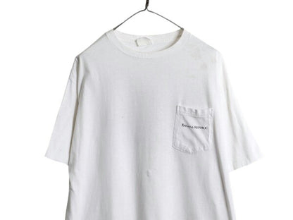 90s バナナリパブリック アニマル イラスト プリント Tシャツ メンズ XL 程 古着 オールド シングルステッチ 大きいサイズ ポケット付き 白