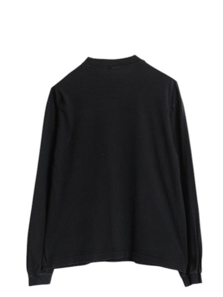 90s ワーナー タズマニアンデビル プリント 長袖 Tシャツ メンズ S 程 古着 オールド ロンT モックネック キャラクター イラスト ブラック