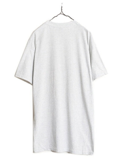 90s ジョーク アート イラスト プリント Tシャツ メンズ XL 古着 90年代 オールド ハンティング シカ アニマル アウトドア 大きいサイズ 灰