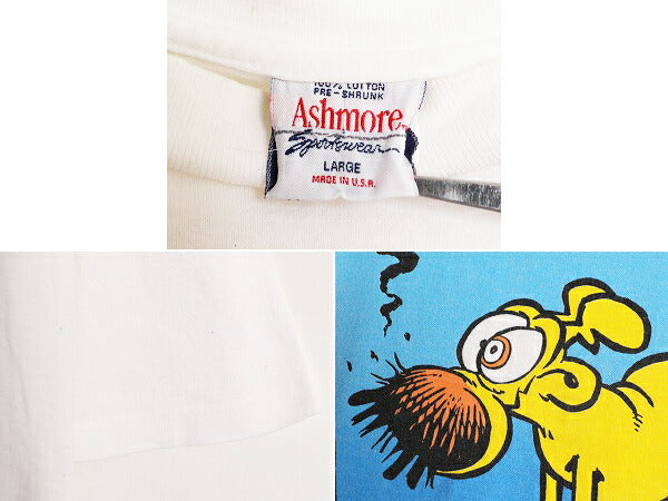 90s USA製 マザーグース＆グリム イラスト プリント Tシャツ メンズ L 90年代 オールド キャラクター ヘビーウェイト シングルステッチ 白