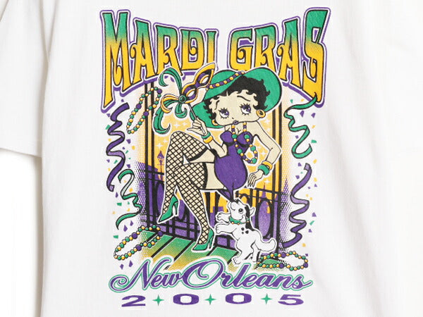 00s ベティ ブープ プリント 半袖 Tシャツ メンズ レディース M 00年代 オールド 当時物 ベティちゃん キャラクター 白 イラスト ホワイト