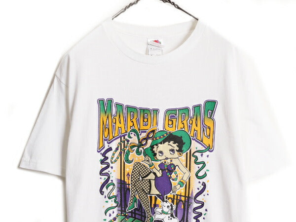 00s ベティ ブープ プリント 半袖 Tシャツ メンズ レディース M 00年代 オールド 当時物 ベティちゃん キャラクター 白 イラスト ホワイト