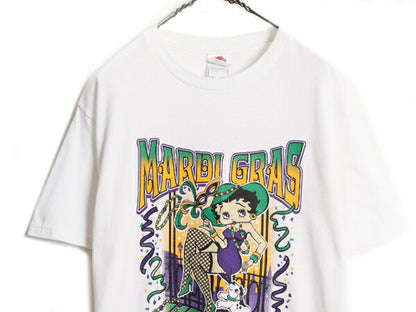 00s ベティ ブープ プリント 半袖 Tシャツ メンズ レディース M 00年代 オールド 当時物 ベティちゃん キャラクター 白 イラスト ホワイト