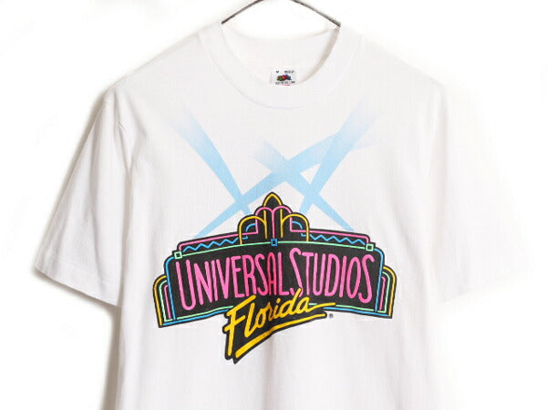 90s USA製 ユニバーサルスタジオ イラスト プリント 半袖 Tシャツ メンズ M 90年代 企業 オールド 当時物 シングルステッチ ヘビーウェイト