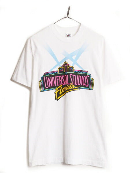90s USA製 ユニバーサルスタジオ イラスト プリント 半袖 Tシャツ メンズ M 90年代 企業 オールド 当時物 シングルステッチ ヘビーウェイト