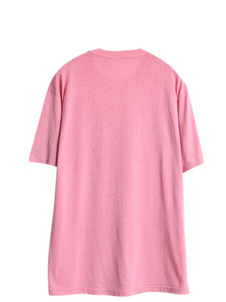 80s ジョーク メッセージ プリント Tシャツ メンズ L レディース XL 程 古着 ヴィンテージ イラスト グラフィック シングルステッチ ピンク