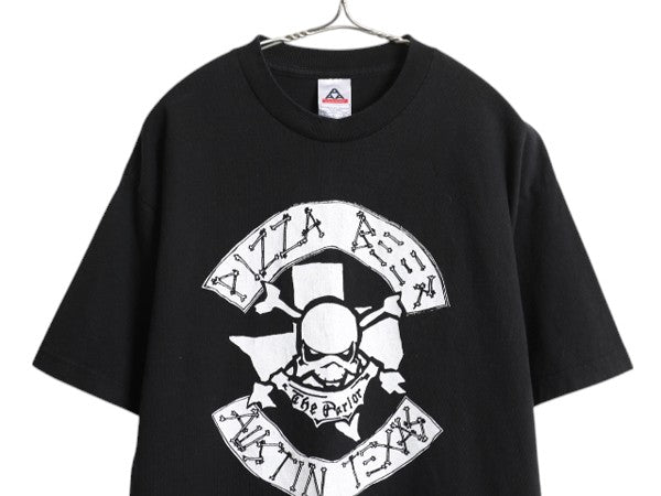 00s 企業物 スカル ロゴ プリント 半袖 Tシャツ メンズ L / 古着 オールド 当時物 ビール ドクロ イラスト グラフィック ヘビーウェイト 黒