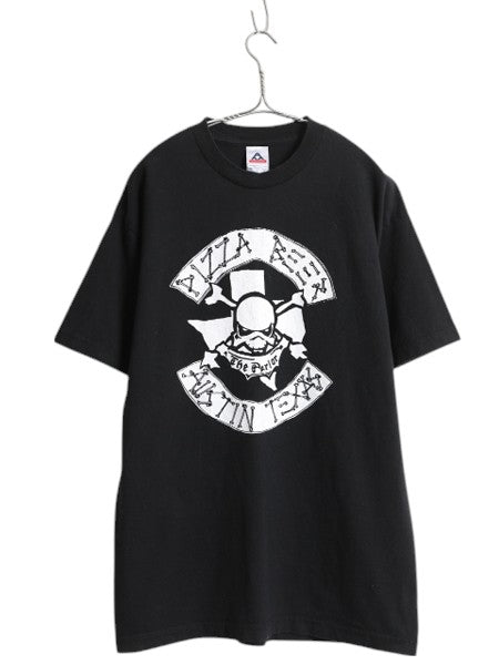 00s 企業物 スカル ロゴ プリント 半袖 Tシャツ メンズ L / 古着 オールド 当時物 ビール ドクロ イラスト グラフィック ヘビーウェイト 黒