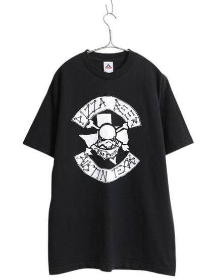 00s 企業物 スカル ロゴ プリント 半袖 Tシャツ メンズ L / 古着 オールド 当時物 ビール ドクロ イラスト グラフィック ヘビーウェイト 黒
