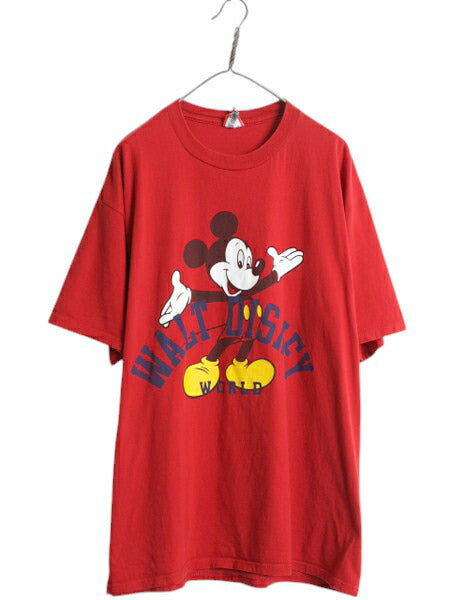 90s USA製 ミッキー イラスト プリント Tシャツ メンズ レディース XXL 古着 オールド ディズニー オフィシャル キャラクター 大きいサイズ