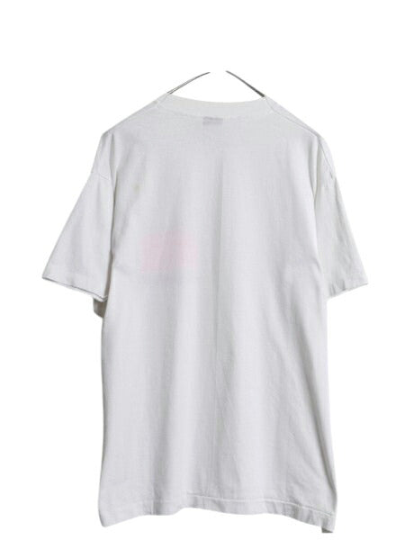 90s USA製 ジョーク メッセージ プリント Tシャツ メンズ XL / 古着 オールド グラフィック アート イラスト カットソー 大きいサイズ 白
